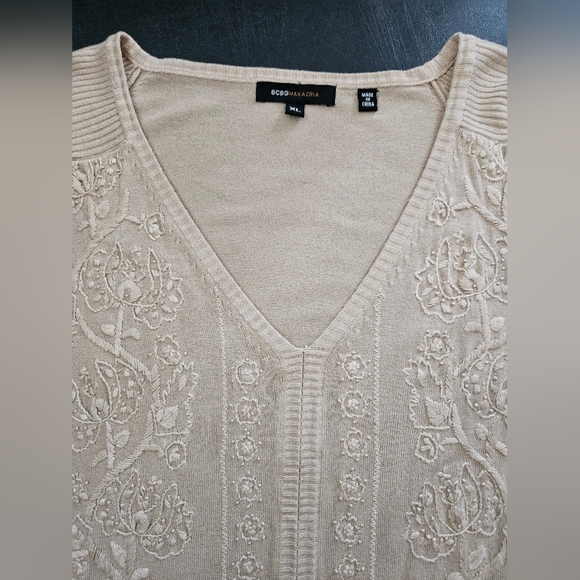 NWOT - BCBGMaxAzria Silk Blend Tan Jersey - Size XL - Picture 4 of 11